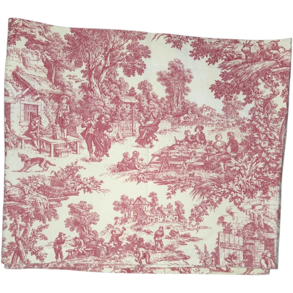 SALE! 2 Red and Cream Country Life Single Valances